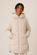 Tallie | Longline Puffer Coat – Winter Hooded Diamond Quilted Snap Front