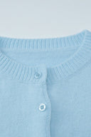 Tamara | Cropped Button Cardigan – Crew Neck Balloon Sleeve Everyday Layer
