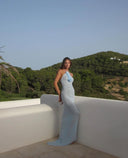 Tara | Maxi – Halter Neck Rose Detail Sleeveless Body-Con Formal Wedding Guest Dress
