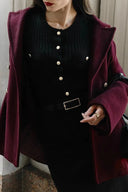 Taryn | Textured Cropped Cardigan – Crew Neck Short Sleeve Button Front