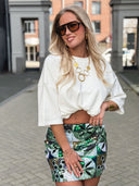 Taylor | Sequin Patchwork Mini Skirt – Floral Geometric Embellished Party Skirt