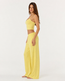 Tracy | Ribbed Knit Pajama Set – Sleepwear Spaghetti Strap Wide Leg Pants