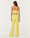 Tracy | Ribbed Knit Pajama Set – Sleepwear Spaghetti Strap Wide Leg Pants