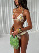 Valentina | Triangle Paisley Bikini Set – Beach Swim Tie Side Halter String