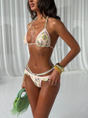 Valentina | Triangle Paisley Bikini Set – Beach Swim Tie Side Halter String