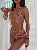 Valentina | Triangle Paisley Bikini Set – Beach Swim Tie Side Halter String