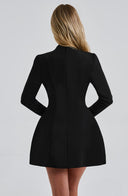 Vera | Blazer Mini – Deep Plunge V Neck Long Sleeve A-Line Evening Party Dress