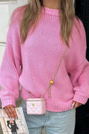 Vida | Chunky Knit Sweater – Casual Crew Neck Drop Shoulder Long Sleeve