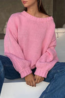 Vida | Chunky Knit Sweater – Casual Crew Neck Drop Shoulder Long Sleeve