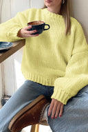 Vida | Chunky Knit Sweater – Casual Crew Neck Drop Shoulder Long Sleeve