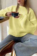 Vida | Chunky Knit Sweater – Casual Crew Neck Drop Shoulder Long Sleeve