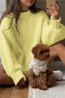 Vida | Chunky Knit Sweater – Casual Crew Neck Drop Shoulder Long Sleeve