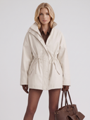 Viera | Utility Jacket – Casual High Collar Drawstring Waist Snap Front Pockets