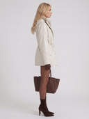 Viera | Utility Jacket – Casual High Collar Drawstring Waist Snap Front Pockets