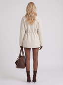 Viera | Utility Jacket – Casual High Collar Drawstring Waist Snap Front Pockets