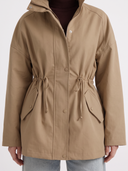 Viera | Utility Jacket – Casual High Collar Drawstring Waist Snap Front Pockets