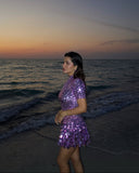 Violet | Crystal Mirror Mini – High Neck Mixed Paillette Sequin Festival Party Dress