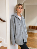 Violeta | Oversized Zip Cardigan – Casual High Collar Long Sleeve Ribbed Cuffs