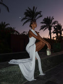 Winona | High Neck Ruched Maxi – Sleeveless Double Split Formal Evening Summer Dress