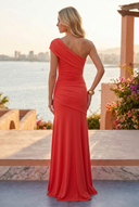 Colette | One Shoulder Ruched Maxi – Fitted Asymmetric Evening Formal Dress