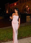 Rae | Strapless Corset Ruched Maxi – Boned Bodice Evening Formal Dress