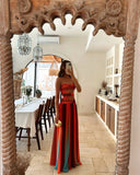 Wren | Ombre Maxi – Strapless Twist Cut Out High Split Summer Holiday Dress