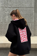 Xanthe | Lip Print Hoodie – Casual Long Sleeve Graphic Back Oversized Pullover