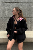 Xanthe | Lip Print Hoodie – Casual Long Sleeve Graphic Back Oversized Pullover
