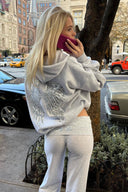 Ximena | Sequin Wing Graphic Hoodie – Hooded Long Sleeve Drop Shoulder Pullover