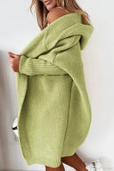 Yasmin | Oversized Hooded Cardigan – Open Front Long Sleeve Knit Layer