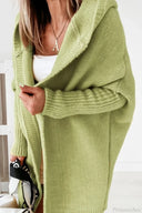 Yasmin | Oversized Hooded Cardigan – Open Front Long Sleeve Knit Layer