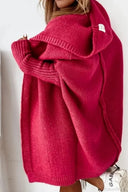 Yasmin | Oversized Hooded Cardigan – Open Front Long Sleeve Knit Layer