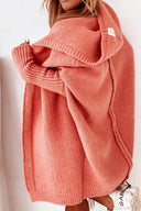 Yasmin | Oversized Hooded Cardigan – Open Front Long Sleeve Knit Layer