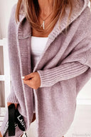 Yasmin | Oversized Hooded Cardigan – Open Front Long Sleeve Knit Layer