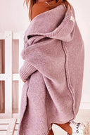 Yasmin | Oversized Hooded Cardigan – Open Front Long Sleeve Knit Layer
