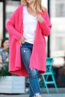 Yasmin | Oversized Hooded Cardigan – Open Front Long Sleeve Knit Layer