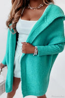 Yasmin | Oversized Hooded Cardigan – Open Front Long Sleeve Knit Layer