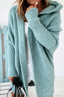Yasmin | Oversized Hooded Cardigan – Open Front Long Sleeve Knit Layer
