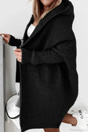 Yasmin | Oversized Hooded Cardigan – Open Front Long Sleeve Knit Layer