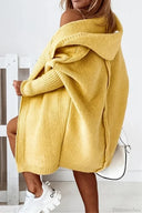 Yasmin | Oversized Hooded Cardigan – Open Front Long Sleeve Knit Layer
