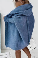 Yasmin | Oversized Hooded Cardigan – Open Front Long Sleeve Knit Layer