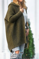 Yasmin | Oversized Hooded Cardigan – Open Front Long Sleeve Knit Layer