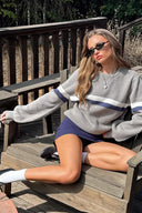 Yseult | Striped Knit Sweater – Casual Crew Neck Long Sleeve Contrast Bands