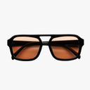 Zaniyah | Oversized Aviator Sunglasses – Square Frame Double Bridge Brown Lens