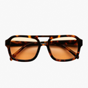 Zaniyah | Oversized Aviator Sunglasses – Square Frame Double Bridge Brown Lens
