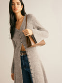 Zuri | Longline Knit Cardigan – Casual V Neck Button Front Long Sleeve