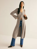 Zuri | Longline Knit Cardigan – Casual V Neck Button Front Long Sleeve